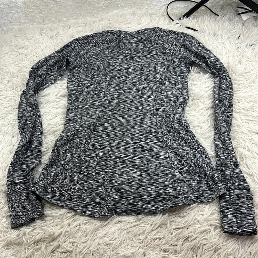 Lululemon Runderful Long Sleeve Spaced Out Space Dye Black White